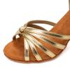 SWDZM Women's Latin Dance Shoes Satin Ballroom Salsa Performence Practice Dance Shoes,Heel-7CM,EM213 Gold 9 US view 3