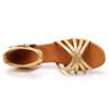 SWDZM Women's Latin Dance Shoes Satin Ballroom Salsa Performence Practice Dance Shoes,Heel-5CM,EM213 Gold 9 US view 3