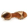 SWDZM Women's Latin Dance Shoes Satin Ballroom Salsa Performence Practice Dance Shoes,Heel-7CM,EM213 Beige 9 US view 3