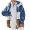 NaRHbrg Women Fleece Hooded Jacket Full Zip Sherpa Jackets Faux Fur Coat Winter Hooded Overcoat Outwears For Warm Winter view 1