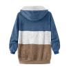 NaRHbrg Women Fleece Hooded Jacket Full Zip Sherpa Jackets Faux Fur Coat Winter Hooded Overcoat Outwears For Warm Winter view 3