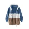 NaRHbrg Women Fleece Hooded Jacket Full Zip Sherpa Jackets Faux Fur Coat Winter Hooded Overcoat Outwears For Warm Winter view 4