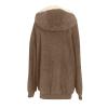 NaRHbrg Women Fleece Hooded Jacket Full Zip Sherpa Jackets Faux Fur Coat Winter Hooded Overcoat Outwears For Warm Winter view 3