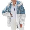 NaRHbrg Women Zip Up Sherpa Hooded Jacket Winter Warm Fuzzy Fur Coat view 1