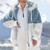 NaRHbrg Women Zip Up Sherpa Hooded Jacket Winter Warm Fuzzy Fur Coat view 2