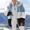 NaRHbrg Women Fleece Hooded Jacket Full Zip Sherpa Jackets Faux Fur Coat Winter Hooded Overcoat Outwears For Warm Winter view 2