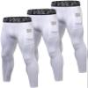 SPVISE White Compression Pants Men Leggings for Sports Gym Dry Fit Running Tights Athletic Baselayer Pant for Yoga Basketball view 1