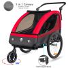 Veelar Sports Suspension Bike Trailer & Stroller 2 in 1 Double Seat for Toddlers, Kids, Child Bicycle Carrier Jogger (Red) view 2