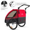 Veelar Sports Suspension Bike Trailer & Stroller 2 in 1 Double Seat for Toddlers, Kids, Child Bicycle Carrier Jogger (Red) view 3