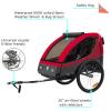 Veelar Sports Suspension Bike Trailer & Stroller 2 in 1 Double Seat for Toddlers, Kids, Child Bicycle Carrier Jogger (Red) view 4