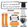 Premium 55 Inch High Limb Rope Saw with Two Ropes,70 Sharp Teeth Blades on Both Sides-Best Folding Pocket Chain Saw for Camping,Field Survival Gear,Hunting. view 2