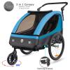 Veelar Sports Suspension Bike Trailer & Stroller 2 in 1 Double Seat for Toddlers, Kids, Child Bicycle Carrier Jogger (Blue) view 2
