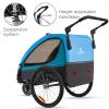 Veelar Sports Suspension Bike Trailer & Stroller 2 in 1 Double Seat for Toddlers, Kids, Child Bicycle Carrier Jogger (Blue) view 4