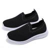 GOSPT Women's Slip on Sock Sneakers Glitter Rhinestone Jazz Latin Dance Mesh Shoes Black 10 view 3