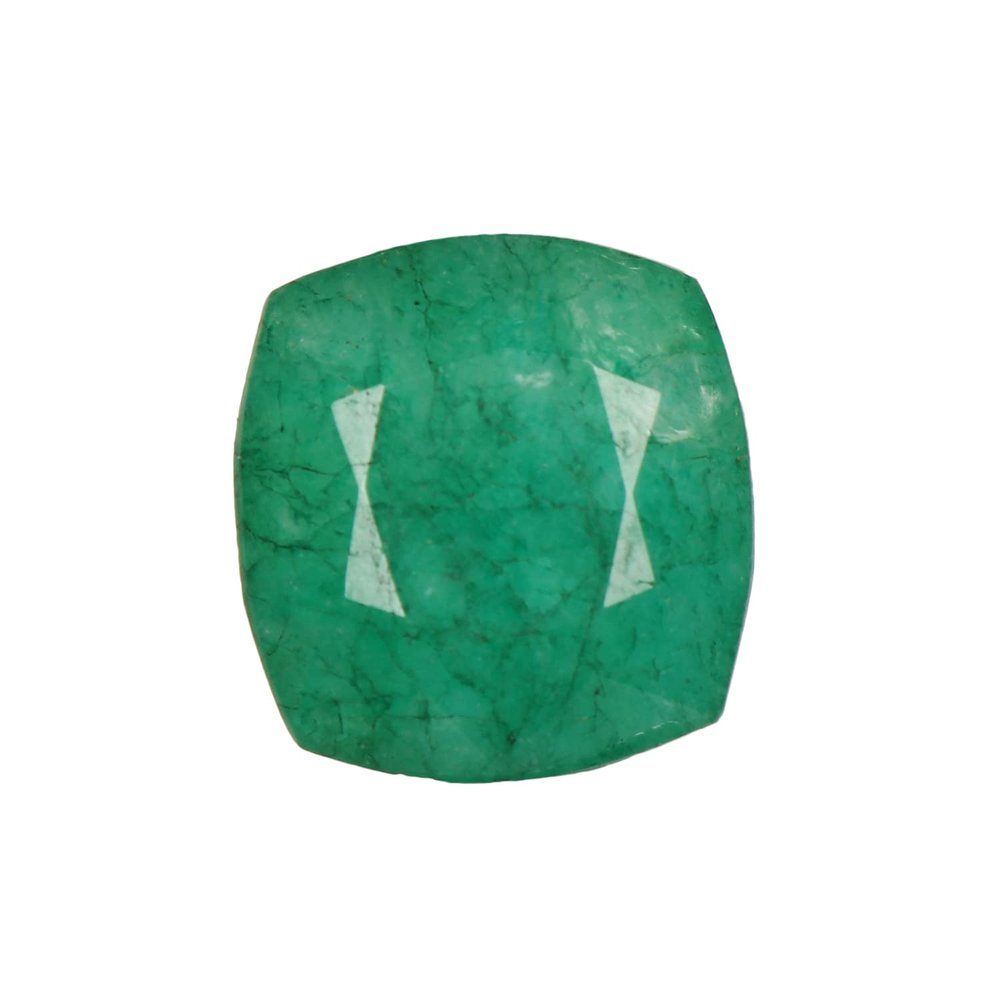 GEMHUB 13.7 Ct. Natural Quality Green Emerald Cushion Shape Loose Crystal for Healing, Jewelry Making, Decortaion GJ-375