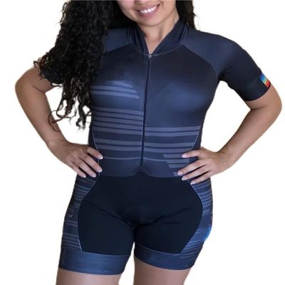 CYTSH Women's Triathlon Short Sleeve Cycling Jersey Set Skinsuit Bicycle Clothing Bike Shirts Jumpsuit 9D Set Gel Cycling Set (Color : 2, Size : Small)