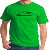 1967 1968 1969 Plymouth Barracuda Fastback Classic Outline Design Print Tshirt XX-Large Lime view 1