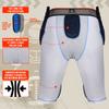 Exxact Sports Combat 7-Pad Adult Football Girdle for Men with Cup Pocket, Padded Compression Shorts with Integrated Pads, Men's Girdle Football (AXL, White Combat Plus) view 3