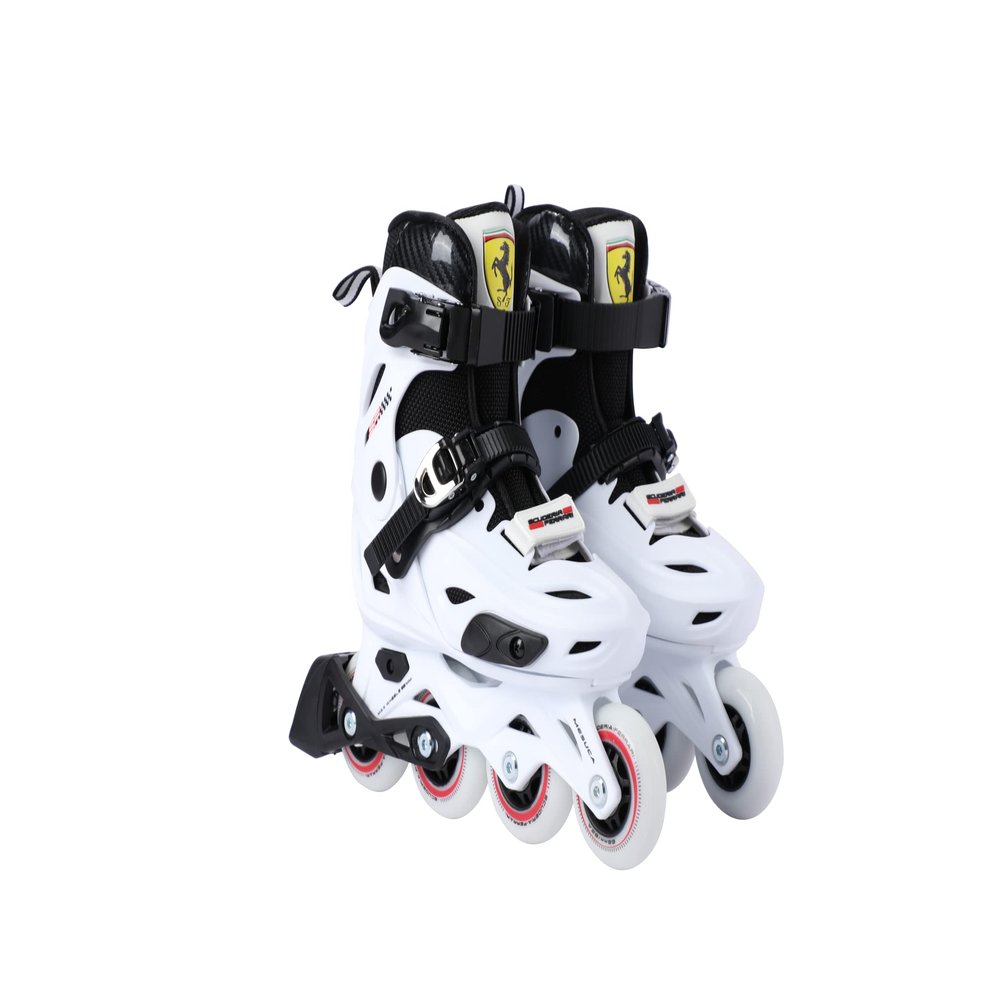 DAKOTT Ferrari Adjustable Inline Skates, Fun Roller Blades for Kids, Beginner Roller Skates for Girls, Men and Ladies, White, 1-4