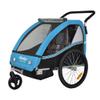 Veelar Bike Trailer & Stroller 2 in 1 Double Seat for Toddlers, Kids, Child Bicycle Carrier Jogger (Blue/Black) view 1