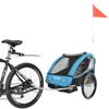 Veelar Bike Trailer & Stroller 2 in 1 Double Seat for Toddlers, Kids, Child Bicycle Carrier Jogger (Blue/Black) view 2