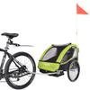 Veelar Bike Trailer & Stroller 2 in 1 Double Seat for Toddlers, Kids, Child Bicycle Carrier Jogger (Green/Black) view 3