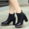 Bcshiye Womens Chunky Heel Ankle Booties Buckle Platform Boots for Women Combat Boots Round Toe High Heel Ankle Boots view 2