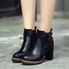 Bcshiye Womens Chunky Heel Ankle Booties Buckle Platform Boots for Women Combat Boots Round Toe High Heel Ankle Boots view 3
