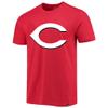 47 MLB Men's Team Color Imprint Primary Logo Word Mark Short Sleeve Baseball T-Shirt - Cincinnati Reds Red Medium view 1