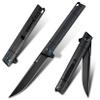 FORESAIL Flipper Pocket Folding Knife,DC53 Steel Blade and G10 Handle. With pocket clip and glass breaker,men's pocket knife hiking trip EDC tool Knife (Black PVD Blade-D) view 1