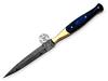 Beautiful Blue Wood Damascus Slim Dagger Hunting Knife, Double Edge, Fixed Blade Hunting Knife for EDC, Camping, Outdoor Survival Hunting Accessories, Gifts for Men, Boyfriend, Dad, Fathers Day Gift, 100% Prime Quality view 2