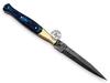 Beautiful Blue Wood Damascus Slim Dagger Hunting Knife, Double Edge, Fixed Blade Hunting Knife for EDC, Camping, Outdoor Survival Hunting Accessories, Gifts for Men, Boyfriend, Dad, Fathers Day Gift, 100% Prime Quality view 3