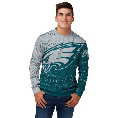 FOCO Men's NFL Printed Primary Logo Lightweight Holiday Sweater, Philadelphia Eagles, X-Large