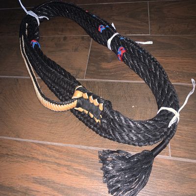 EPT Bull Rope Black Poly Pro 9x7 Right Hand 7/8' x 1" Soft - Bull Riding Rope 16'
