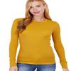 Women's Lightweight Long Sleeve Crew Neck Thermal Underwear Top Sweater Sweatshirt in Mustard - M view 1