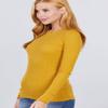 Women's Lightweight Long Sleeve Crew Neck Thermal Underwear Top Sweater Sweatshirt in Mustard - M view 2