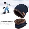 BCDlily Winter Beanie Hat Scarf Set Fleece Lined Thermal Skull Caps Neck Warmer for Men Women (Navy_A) view 3