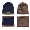BCDlily Winter Beanie Hat Scarf Set Fleece Lined Thermal Skull Caps Neck Warmer for Men Women (Navy_A) view 4