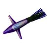 9" Teaser Bird with Tail Holographic Scale Saltwater Fishing Lure - Purple/Black view 1