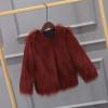 Ikevan 2-10 Years Kids Baby Girls Long Sleeve Furry Coat Faux Fur Coat Jacket Winter Thick Warm Fleece Coat Outwear Wine view 2