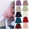 Ikevan 2-10 Years Kids Baby Girls Long Sleeve Furry Coat Faux Fur Coat Jacket Winter Thick Warm Fleece Coat Outwear Wine view 3