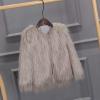 Ikevan 2-10 Years Kids Baby Girls Long Sleeve Furry Coat Faux Fur Coat Jacket Winter Thick Warm Fleece Coat Outwear Gray view 2