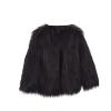Ikevan 2-10 Years Kids Baby Girls Long Sleeve Furry Coat Faux Fur Coat Jacket Winter Thick Warm Fleece Coat Outwear Black view 1
