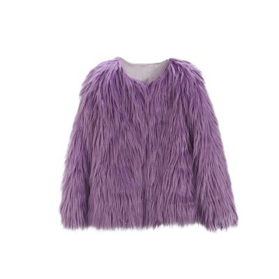 Ikevan 2-10 Years Kids Baby Girls Long Sleeve Furry Coat Faux Fur Coat Jacket Winter Thick Warm Fleece Coat Outwear