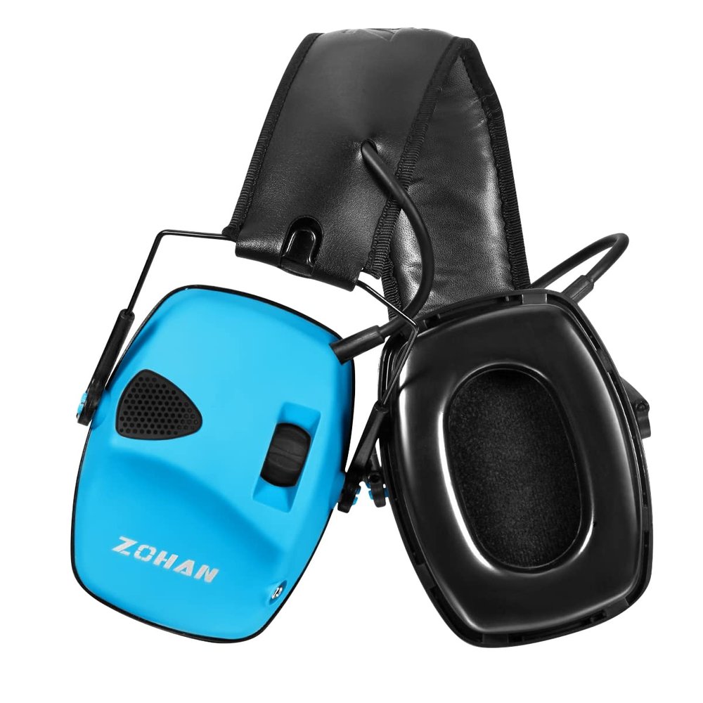 ZOHAN EM054 Electronic Shooting Ear Protection with Gel Ear Pads, Slim Active Noise Reduction Earmuffs with 4X Sound Amplification for Gun Range