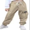 SANGTREE Girls Cargo Pants,Elastic Waist Drawstring Loose Tapered Multi Pockets Cargo Jogger Pants for Girl,Khaki,6-7 Years=Tag 130 view 1