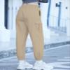 SANGTREE Girls Cargo Pants,Elastic Waist Drawstring Loose Tapered Multi Pockets Cargo Jogger Pants for Girl,Khaki,6-7 Years=Tag 130 view 2