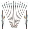 Archery Carbon Arrows 28/29/30/31 Inch 4 Inch Turkey Feather Spine 500 Competition Practice Hunting Target Shooting for Recurve Long Traditional Bow and Compound Bow 6/12Pcs (31 Inch,12 Pcs) view 1