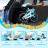 MarKnig 14 Inch Folding Kids Bike for 3-5 yrs Old Boys and Girls, Freestyle Kids Bicycle with Dual Brakes & Flash Training Wheels, Toddler Bicycle for Beginners, Girls Bike in Blue view 2