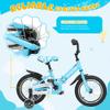 MarKnig 14 Inch Folding Kids Bike for 3-5 yrs Old Boys and Girls, Freestyle Kids Bicycle with Dual Brakes & Flash Training Wheels, Toddler Bicycle for Beginners, Girls Bike in Blue view 4